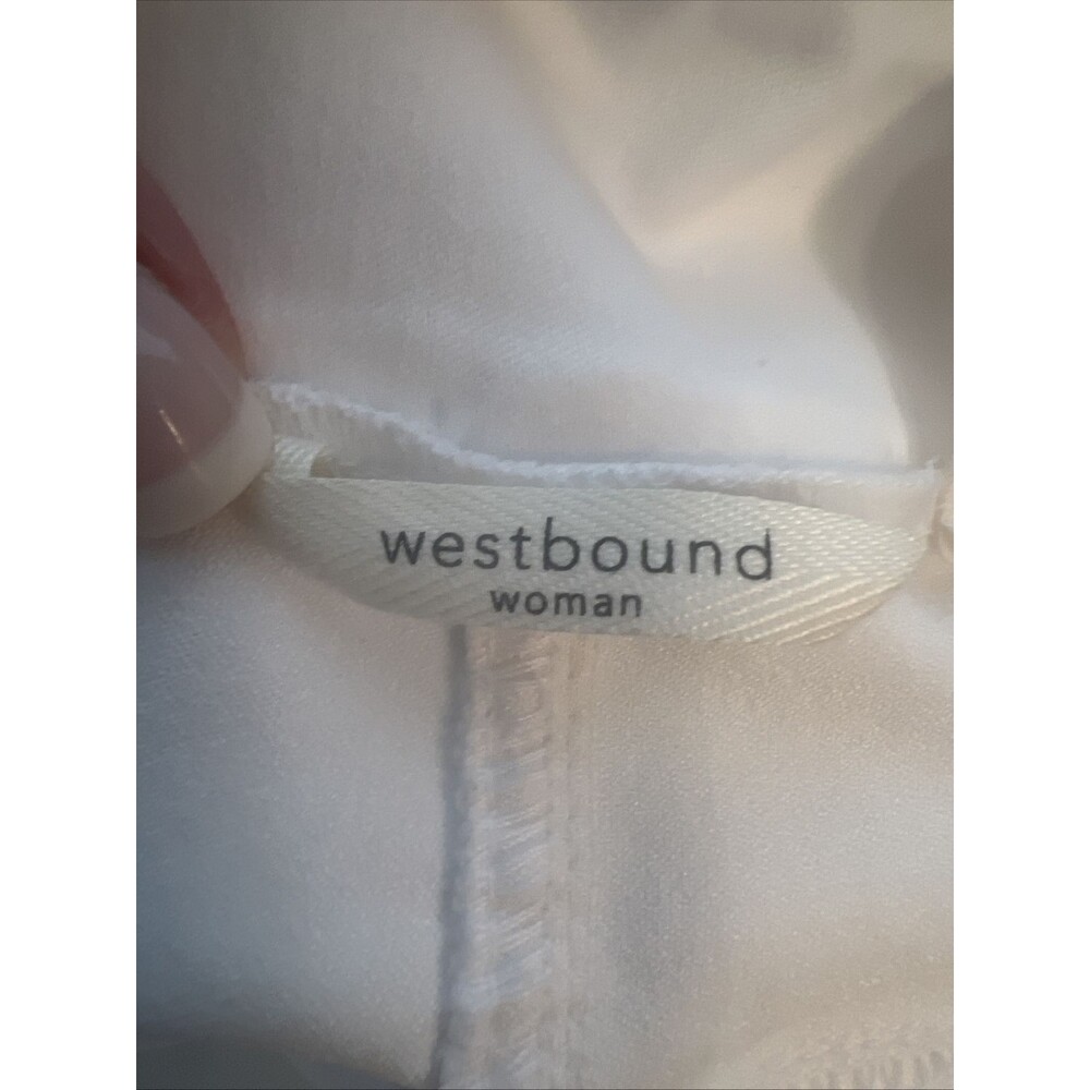Westbound Woman 20W White Crop Pants Stretch Pockets 21 in Inseam Med Wt Fabric - Picture 2 of 14